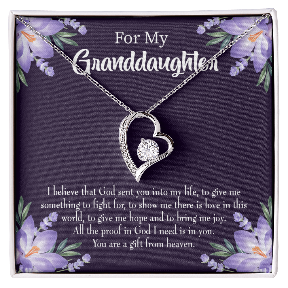 To My Granddaughter Gift From Heaven Forever Necklace w Message Card-Express Your Love Gifts