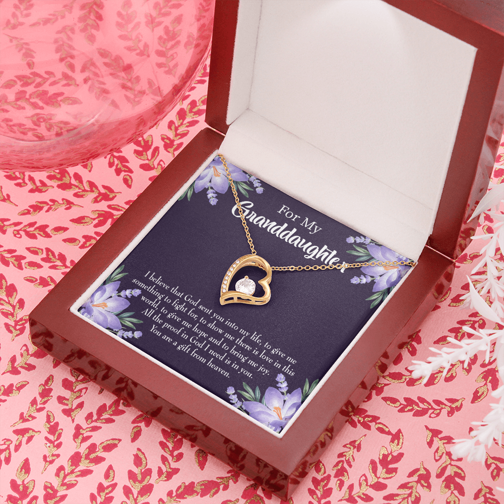 To My Granddaughter Gift From Heaven Forever Necklace w Message Card-Express Your Love Gifts