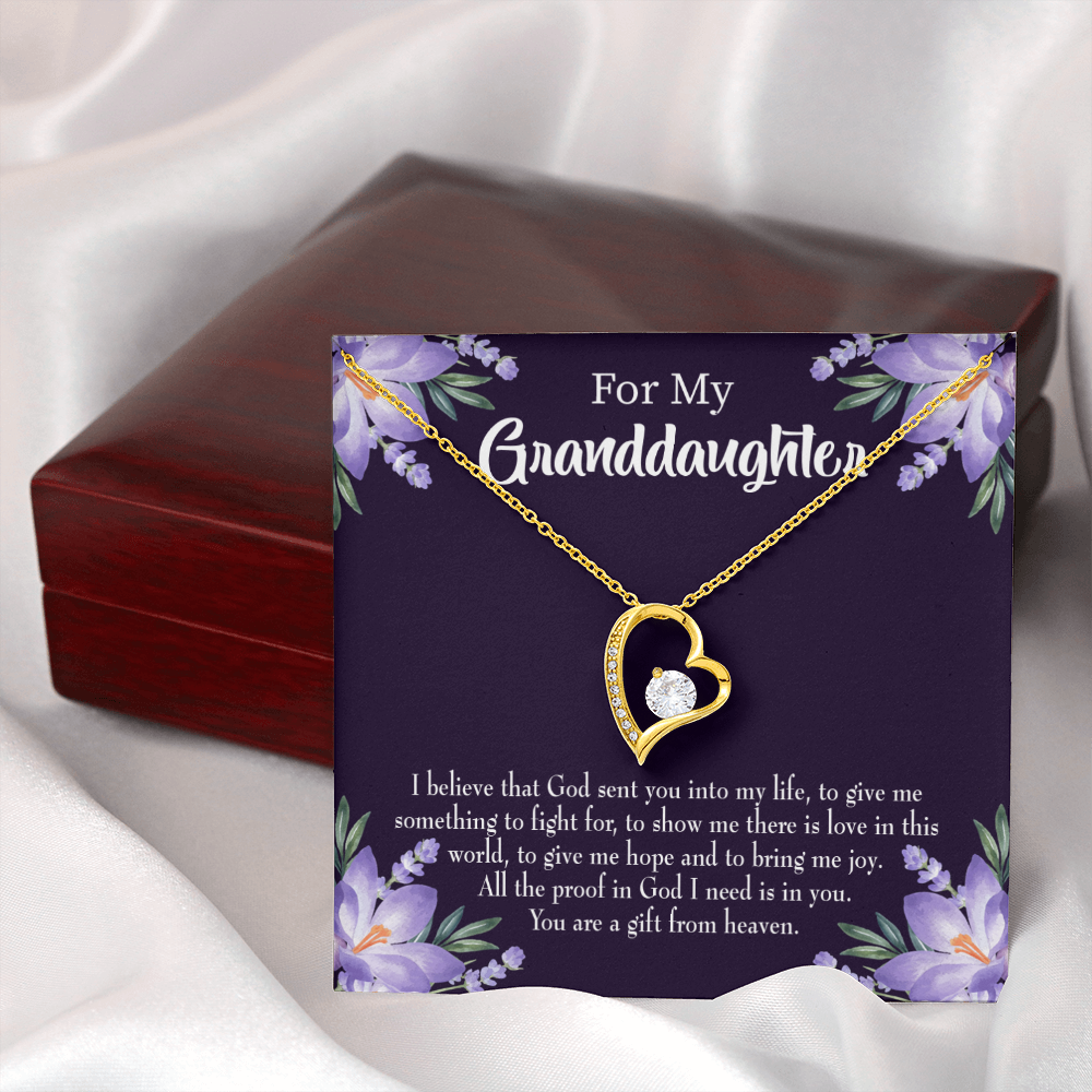 To My Granddaughter Gift From Heaven Forever Necklace w Message Card-Express Your Love Gifts