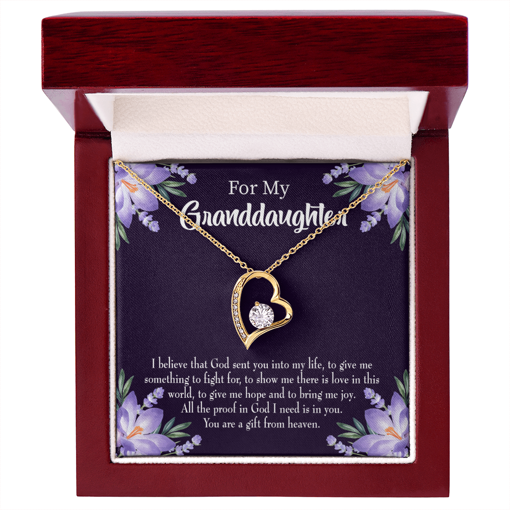 To My Granddaughter Gift From Heaven Forever Necklace w Message Card-Express Your Love Gifts