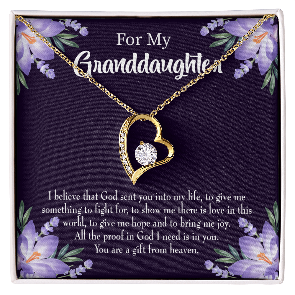 To My Granddaughter Gift From Heaven Forever Necklace w Message Card-Express Your Love Gifts