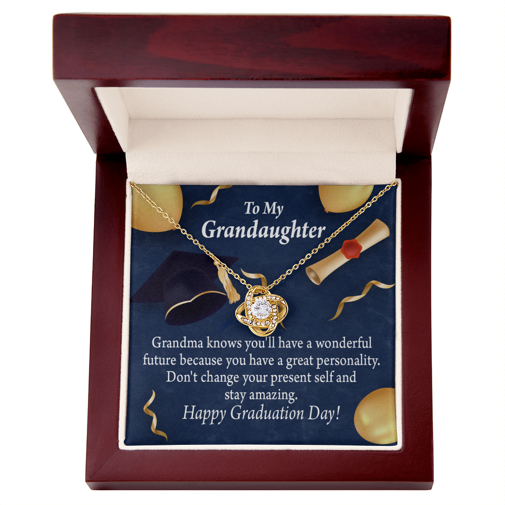 To My Granddaughter Graduation Gift Infinity Knot Necklace Message Card-Express Your Love Gifts