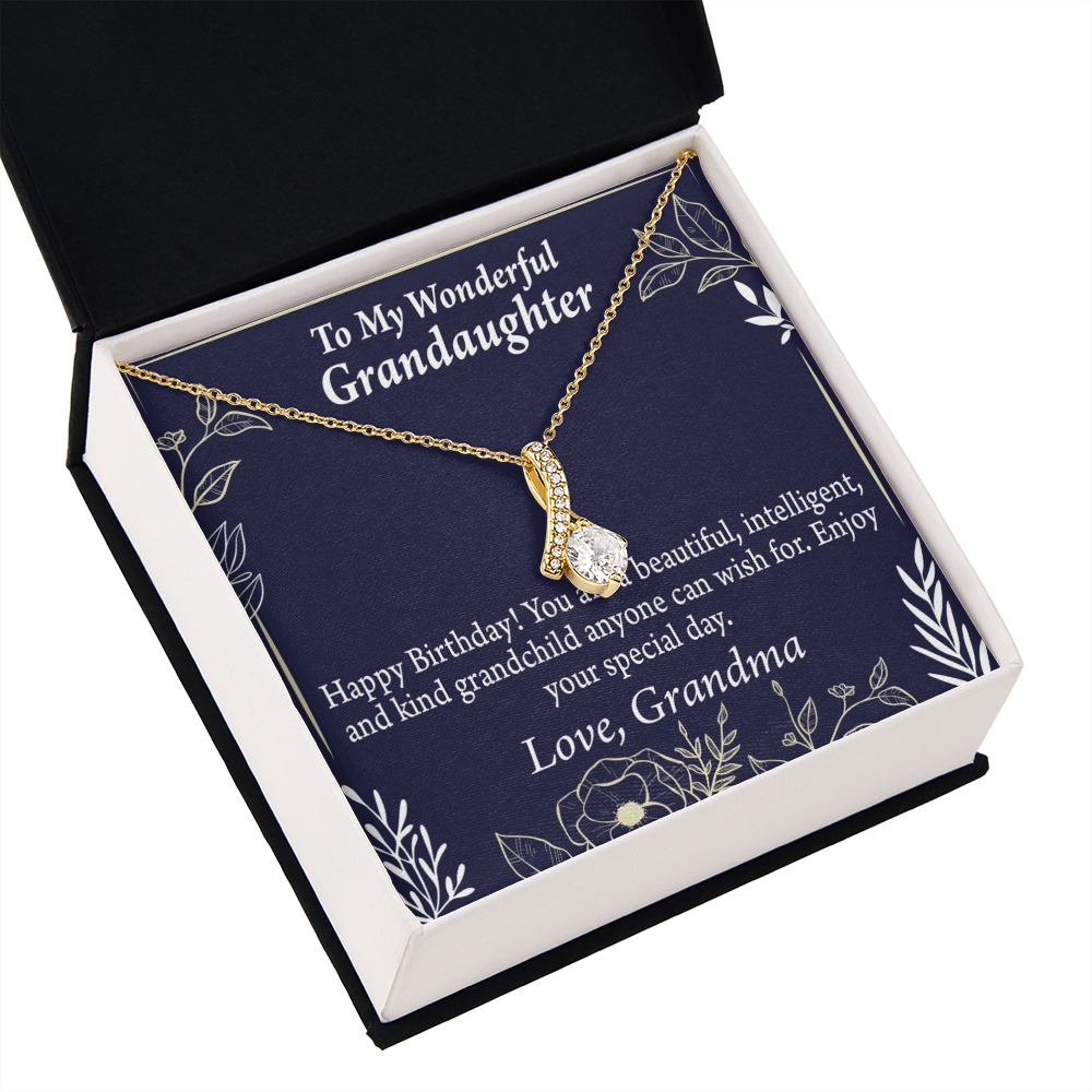 To My Granddaughter Granddaughter Birthday Gift Alluring Ribbon Necklace Message Card-Express Your Love Gifts