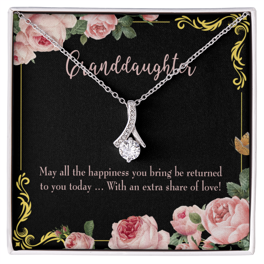 To My Granddaughter Granddaughter Gift Alluring Ribbon Necklace Message Card-Express Your Love Gifts