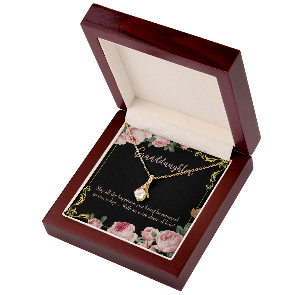 To My Granddaughter Granddaughter Gift Alluring Ribbon Necklace Message Card-Express Your Love Gifts