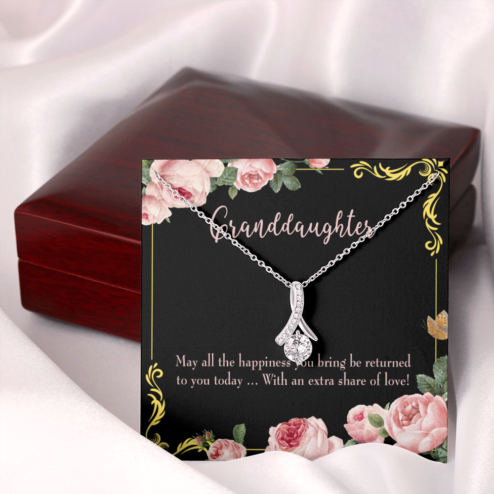 To My Granddaughter Granddaughter Gift Alluring Ribbon Necklace Message Card-Express Your Love Gifts