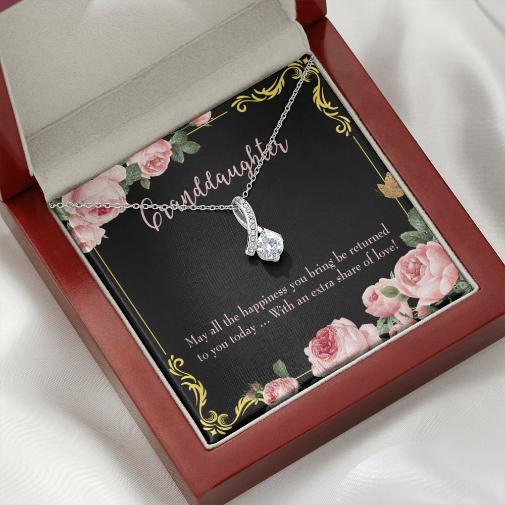 To My Granddaughter Granddaughter Gift Alluring Ribbon Necklace Message Card-Express Your Love Gifts