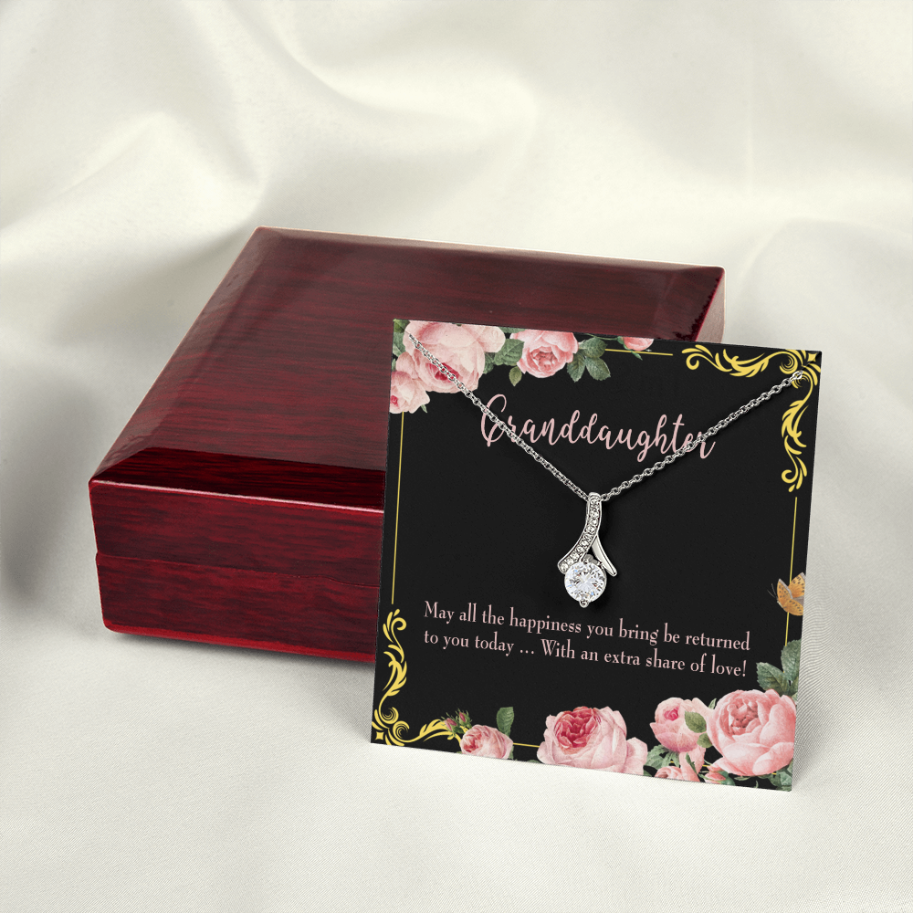 To My Granddaughter Granddaughter Gift Alluring Ribbon Necklace Message Card-Express Your Love Gifts