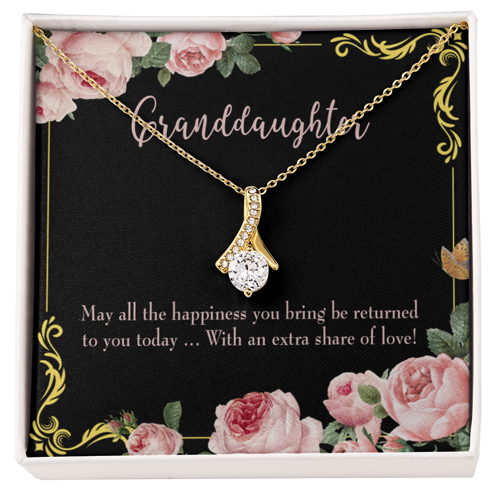 To My Granddaughter Granddaughter Gift Alluring Ribbon Necklace Message Card-Express Your Love Gifts