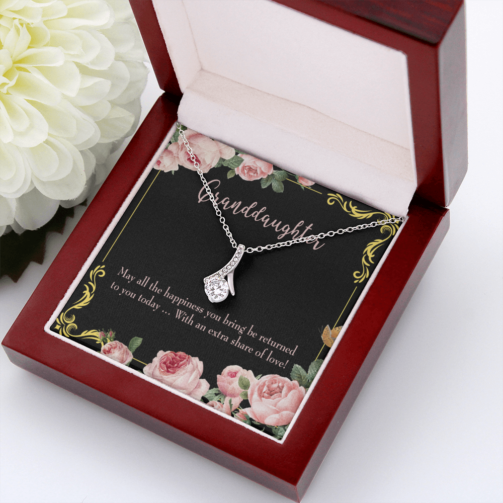 To My Granddaughter Granddaughter Gift Alluring Ribbon Necklace Message Card-Express Your Love Gifts