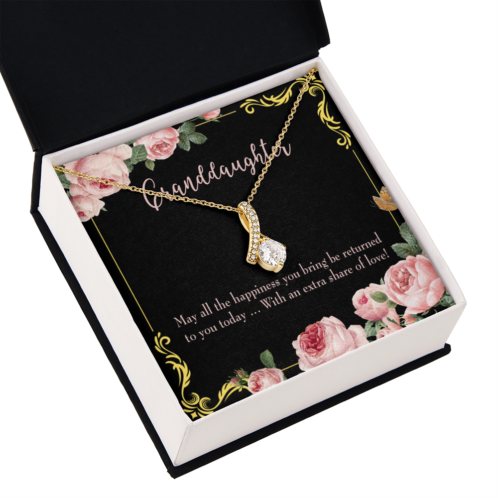 To My Granddaughter Granddaughter Gift Alluring Ribbon Necklace Message Card-Express Your Love Gifts