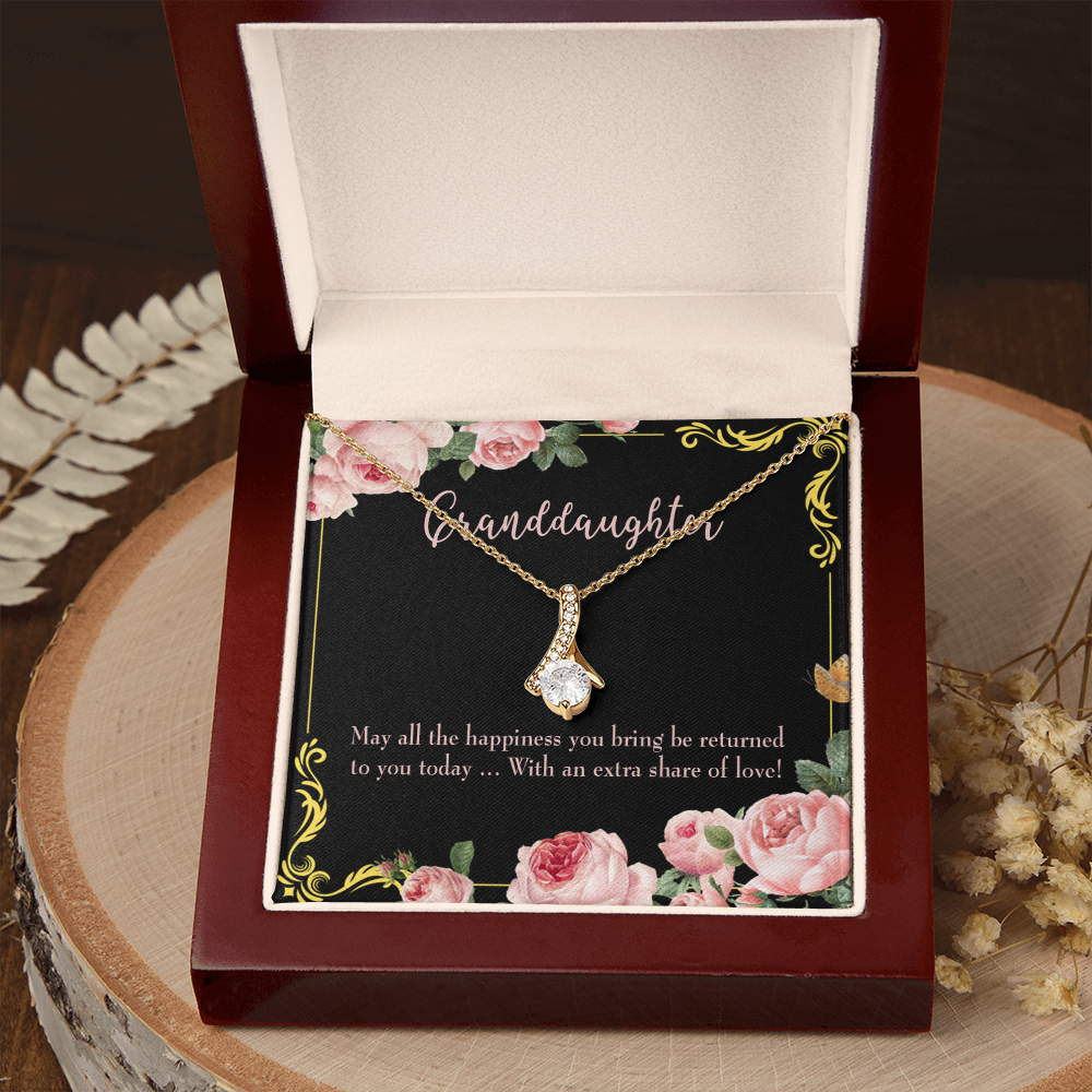 To My Granddaughter Granddaughter Gift Alluring Ribbon Necklace Message Card-Express Your Love Gifts