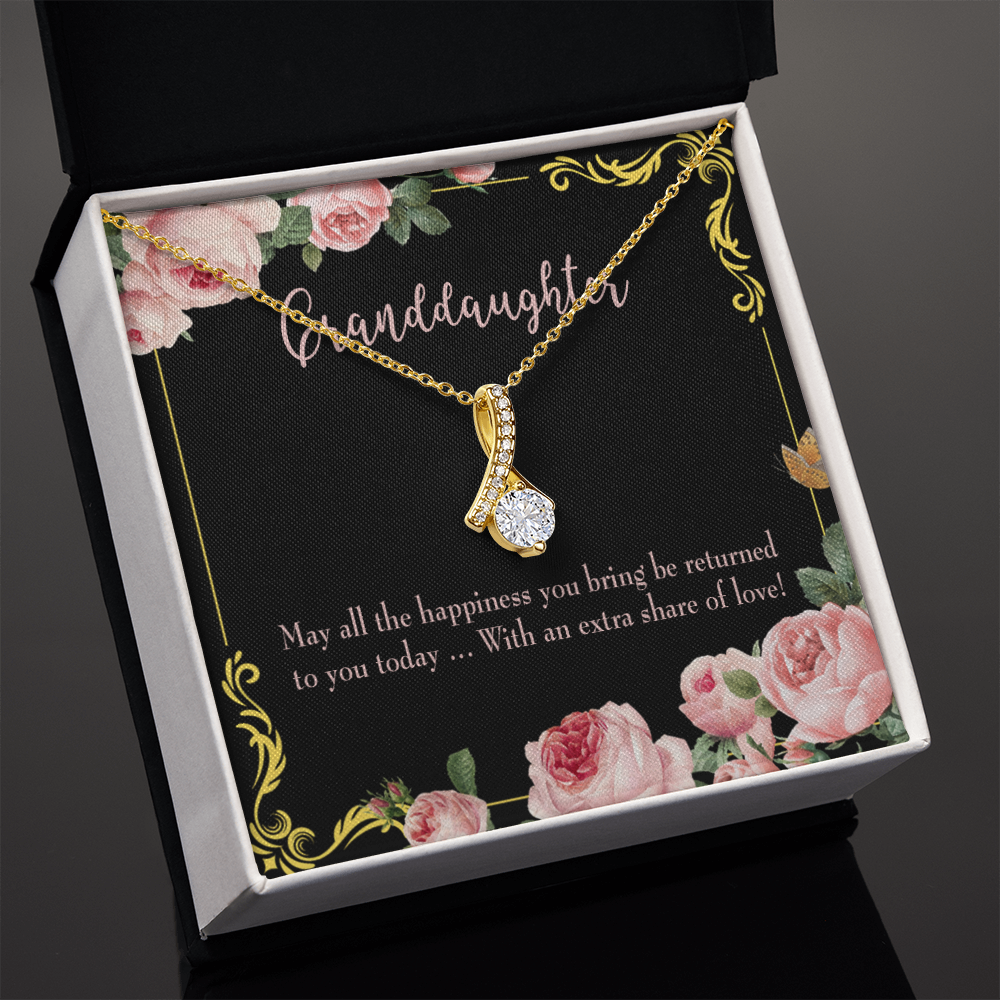 To My Granddaughter Granddaughter Gift Alluring Ribbon Necklace Message Card-Express Your Love Gifts