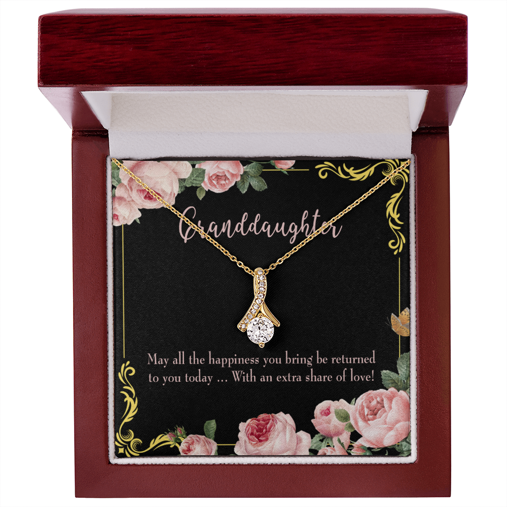To My Granddaughter Granddaughter Gift Alluring Ribbon Necklace Message Card-Express Your Love Gifts