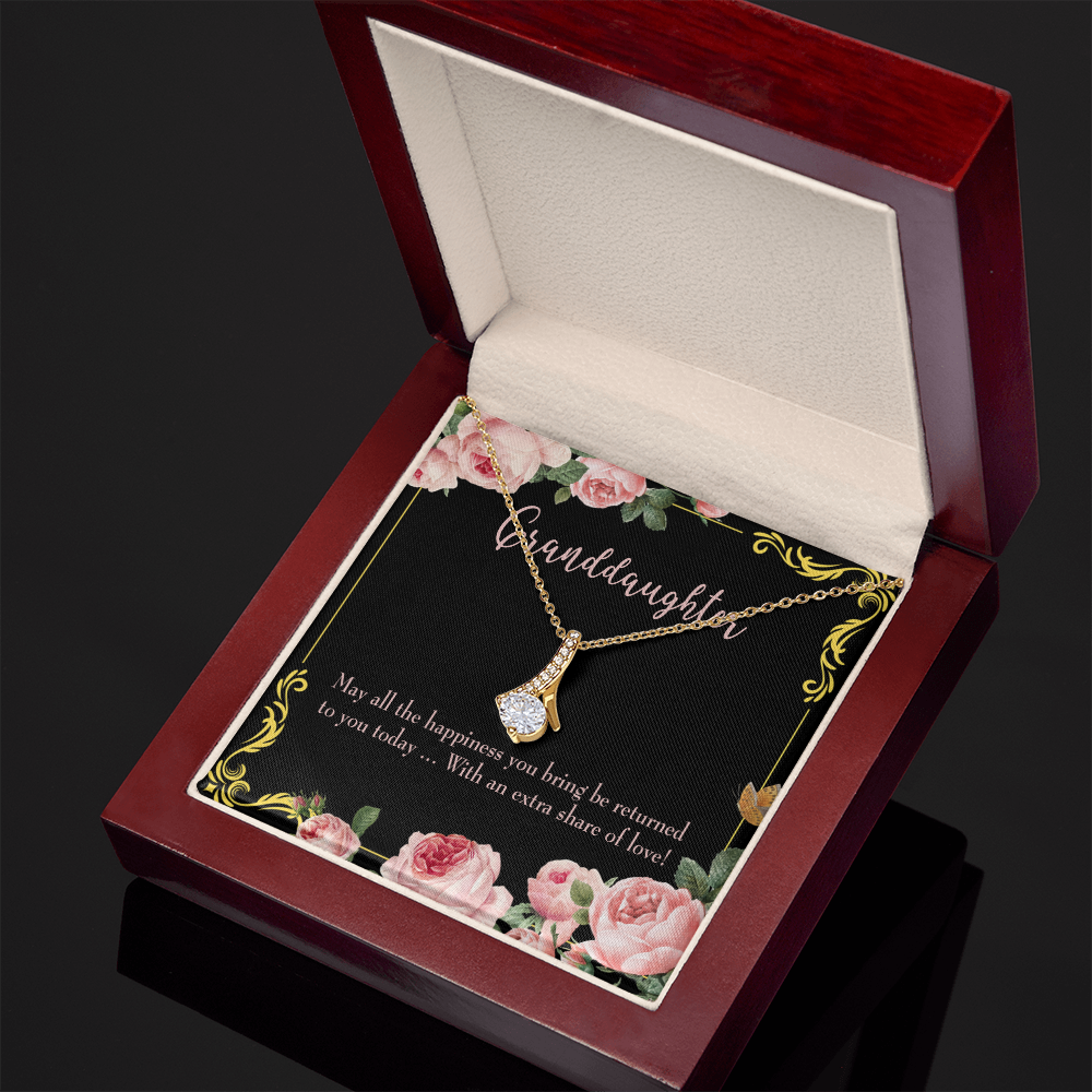 To My Granddaughter Granddaughter Gift Alluring Ribbon Necklace Message Card-Express Your Love Gifts