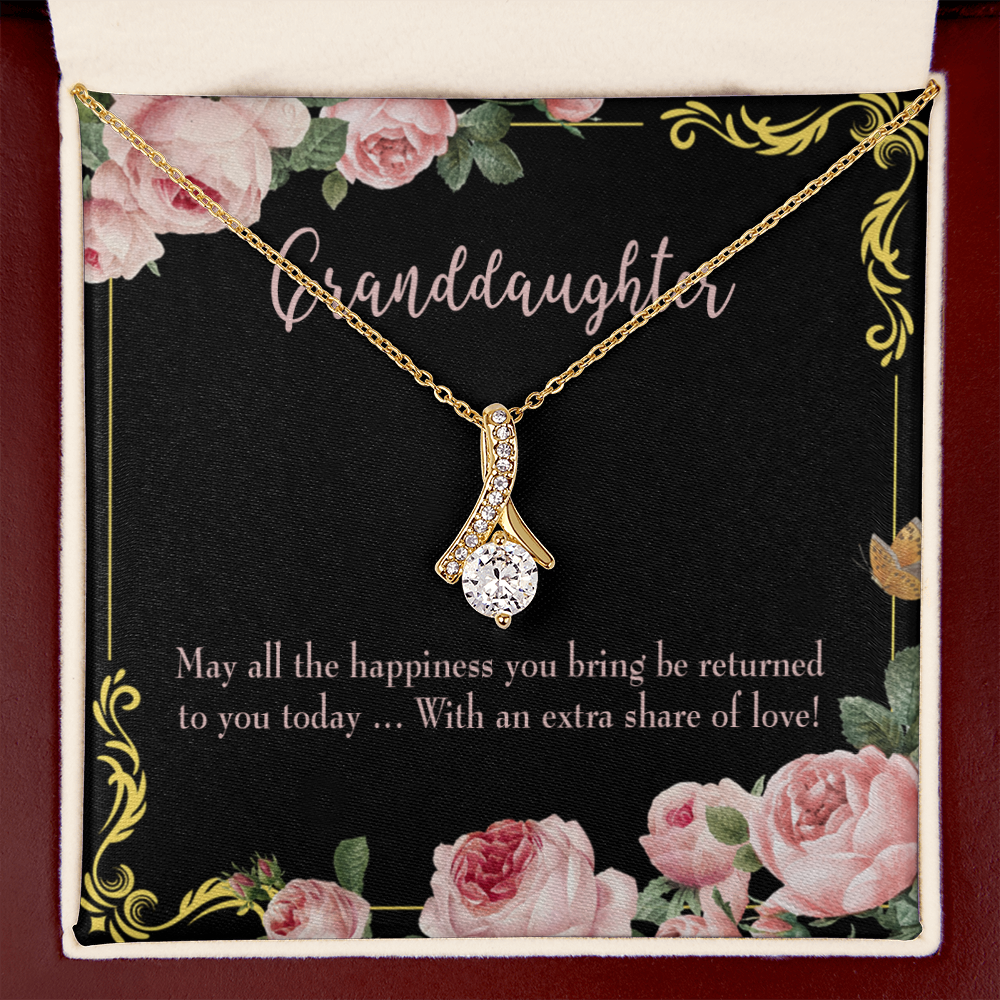 To My Granddaughter Granddaughter Gift Alluring Ribbon Necklace Message Card-Express Your Love Gifts