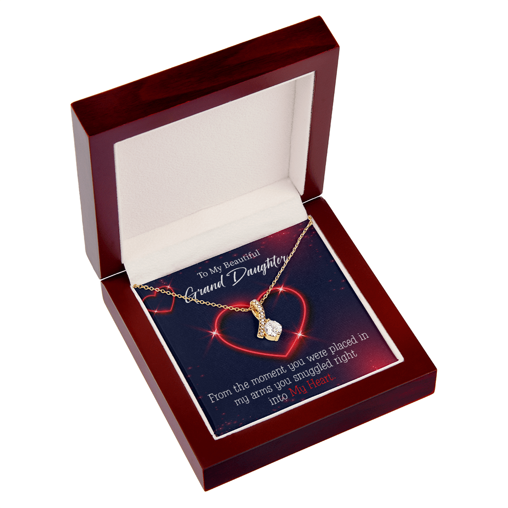 To My Granddaughter GrandDaughter in My Heart Alluring Ribbon Necklace Message Card-Express Your Love Gifts