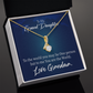 To My Granddaughter Granddaughter is my World Alluring Ribbon Necklace Message Card-Express Your Love Gifts