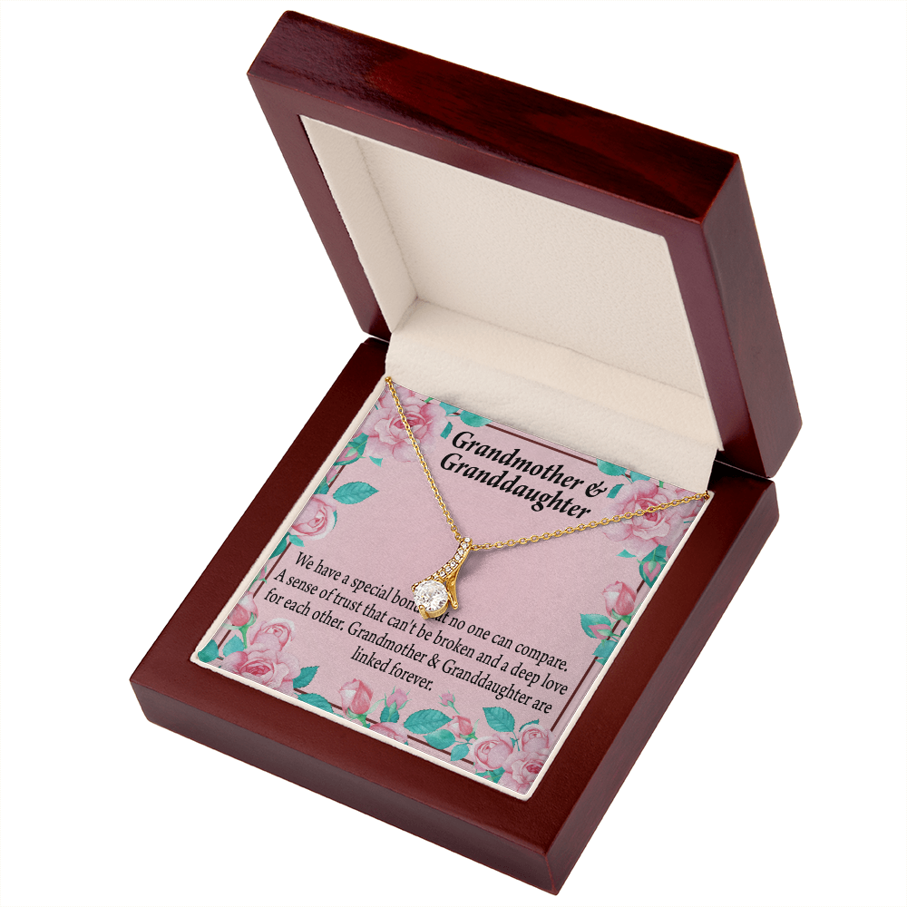 To My Granddaughter Granddaughter Special Bond Necklace Alluring Ribbon Necklace Message Card-Express Your Love Gifts