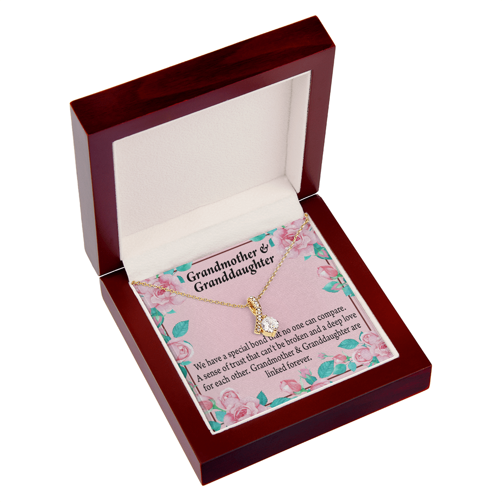 To My Granddaughter Granddaughter Special Bond Necklace Alluring Ribbon Necklace Message Card-Express Your Love Gifts