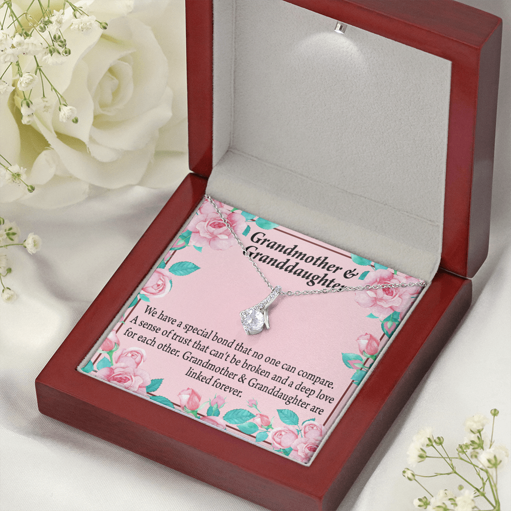 To My Granddaughter Granddaughter Special Bond Necklace Alluring Ribbon Necklace Message Card-Express Your Love Gifts