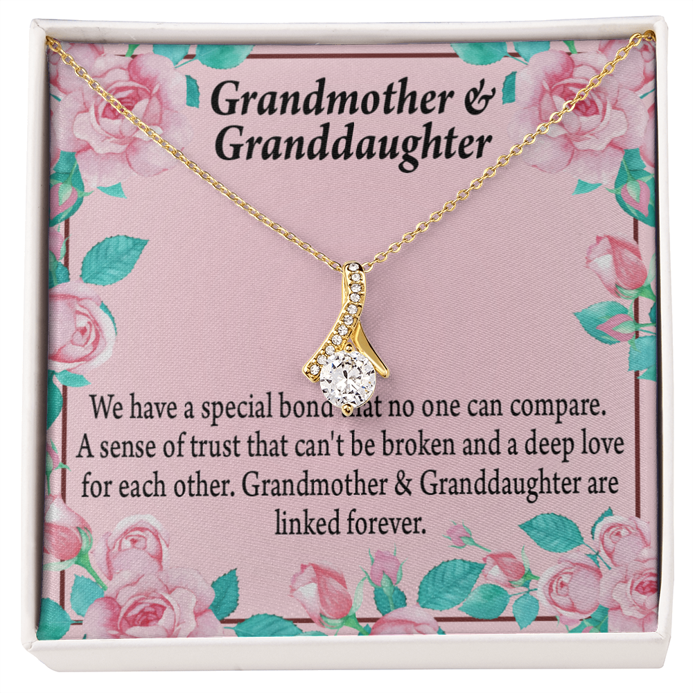 To My Granddaughter Granddaughter Special Bond Necklace Alluring Ribbon Necklace Message Card-Express Your Love Gifts