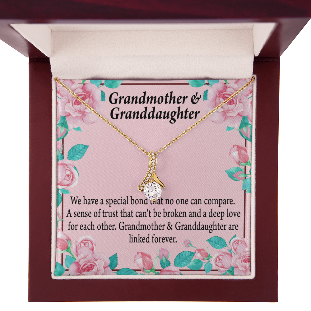 To My Granddaughter Granddaughter Special Bond Necklace Alluring Ribbon Necklace Message Card-Express Your Love Gifts