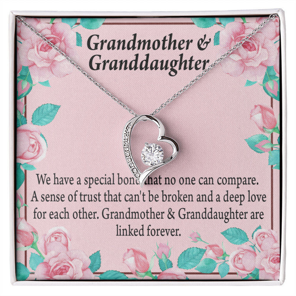 To My Granddaughter Granddaughter Special Bond Necklace Forever Necklace w Message Card-Express Your Love Gifts