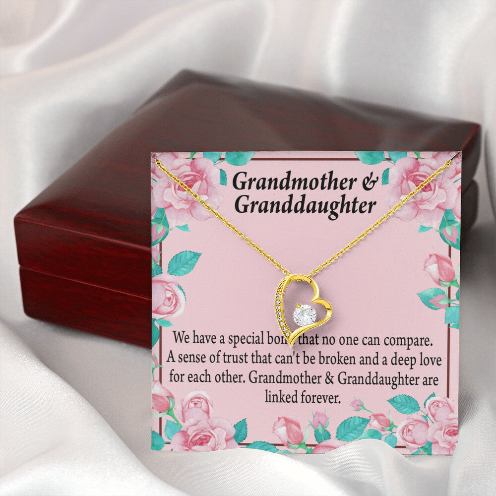 To My Granddaughter Granddaughter Special Bond Necklace Forever Necklace w Message Card-Express Your Love Gifts