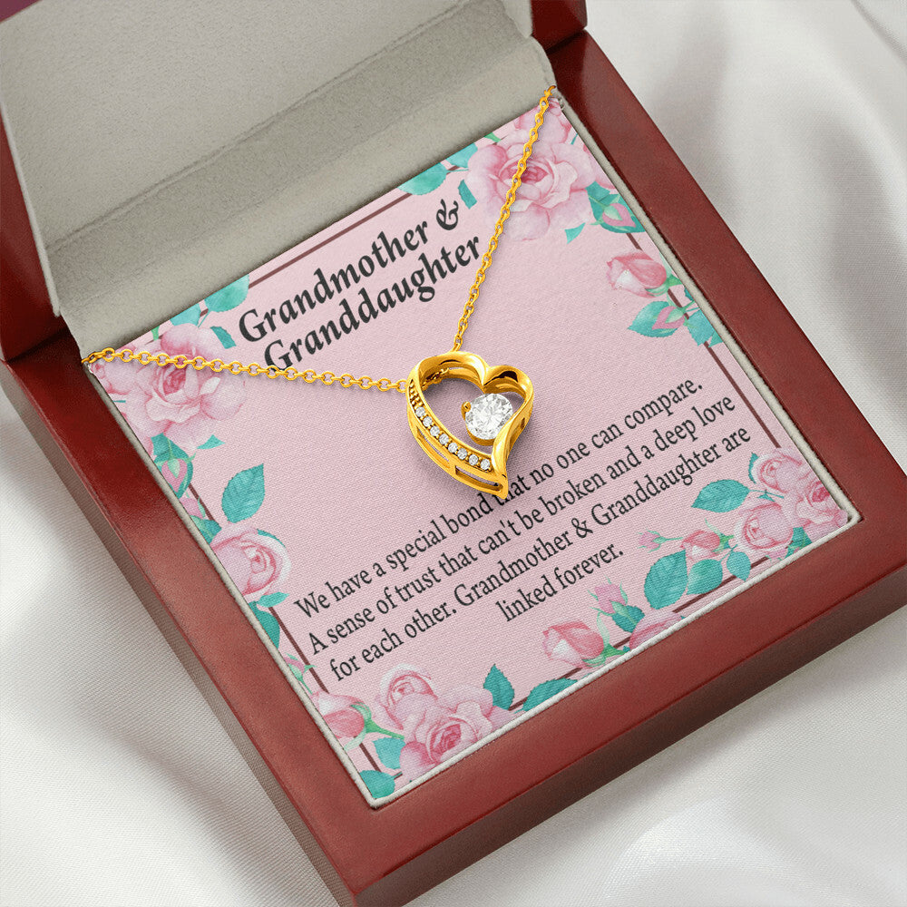 To My Granddaughter Granddaughter Special Bond Necklace Forever Necklace w Message Card-Express Your Love Gifts
