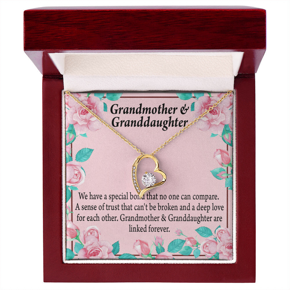 To My Granddaughter Granddaughter Special Bond Necklace Forever Necklace w Message Card-Express Your Love Gifts