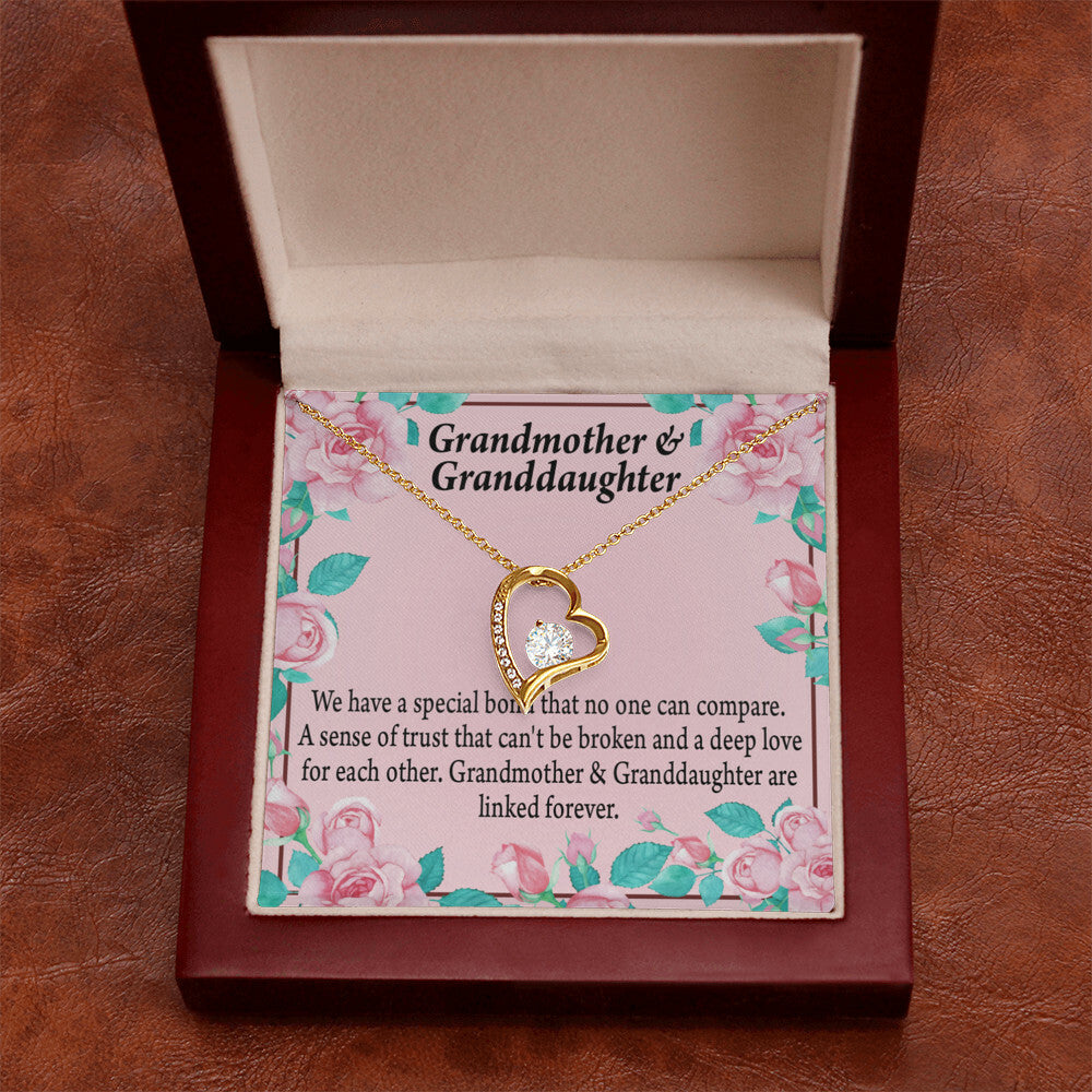 To My Granddaughter Granddaughter Special Bond Necklace Forever Necklace w Message Card-Express Your Love Gifts