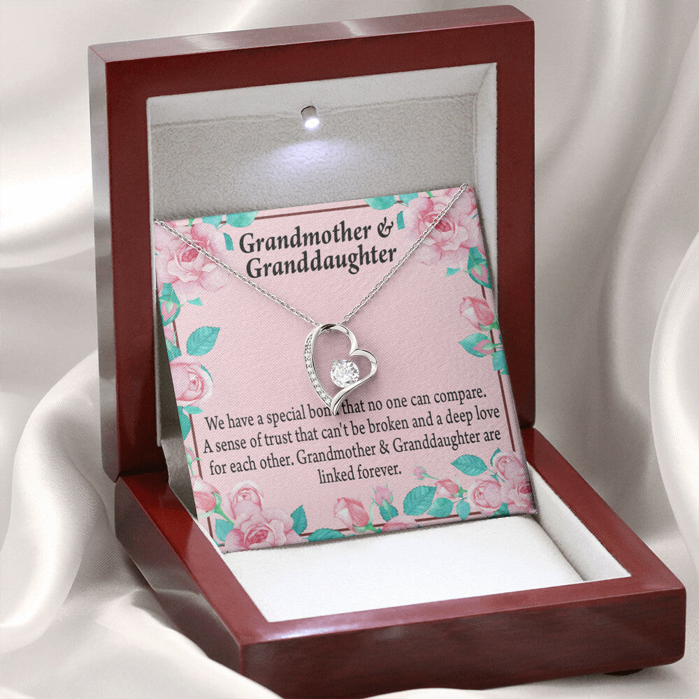 To My Granddaughter Granddaughter Special Bond Necklace Forever Necklace w Message Card-Express Your Love Gifts