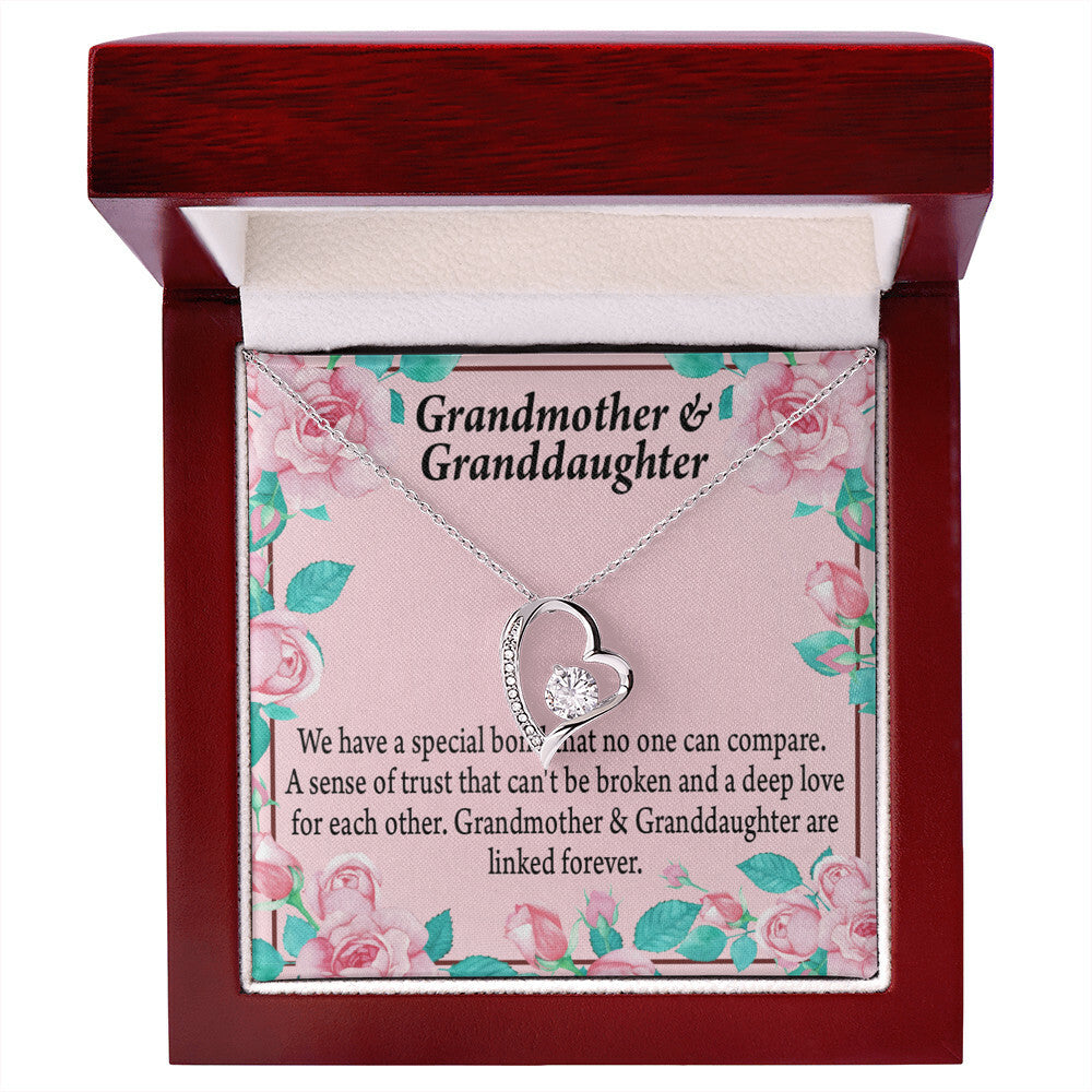 To My Granddaughter Granddaughter Special Bond Necklace Forever Necklace w Message Card-Express Your Love Gifts