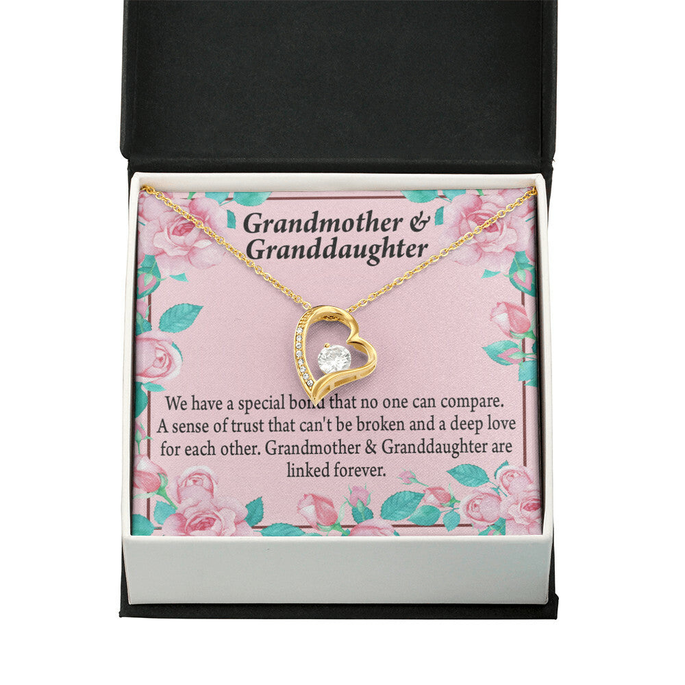 To My Granddaughter Granddaughter Special Bond Necklace Forever Necklace w Message Card-Express Your Love Gifts