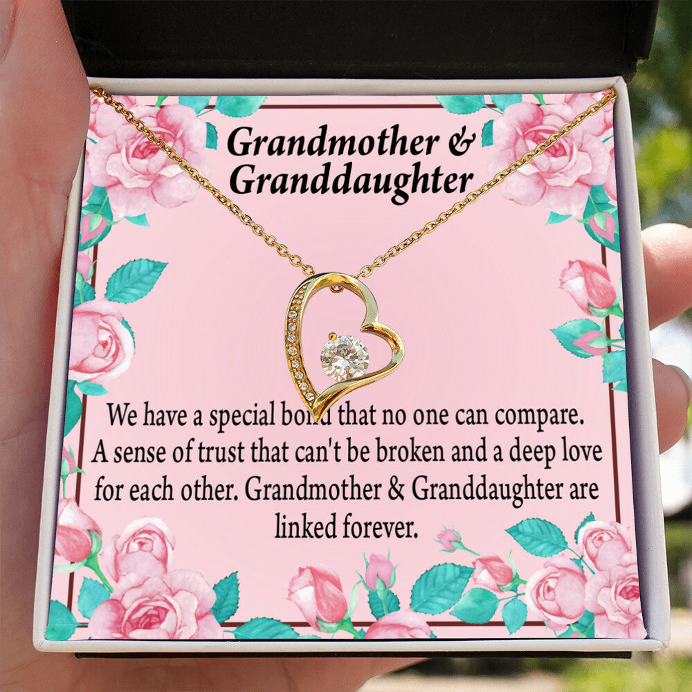 To My Granddaughter Granddaughter Special Bond Necklace Forever Necklace w Message Card-Express Your Love Gifts