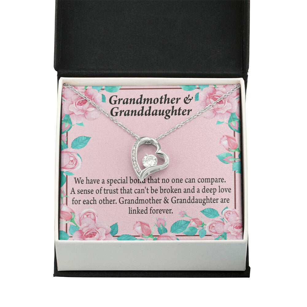 To My Granddaughter Granddaughter Special Bond Necklace Forever Necklace w Message Card-Express Your Love Gifts