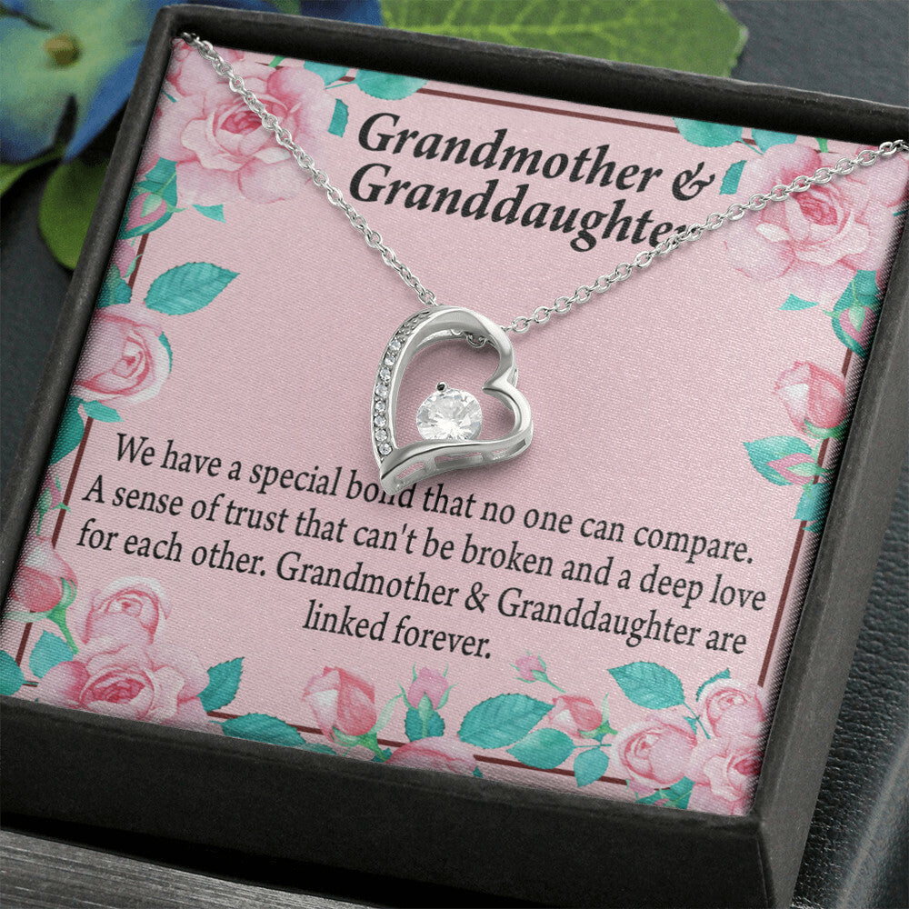 To My Granddaughter Granddaughter Special Bond Necklace Forever Necklace w Message Card-Express Your Love Gifts