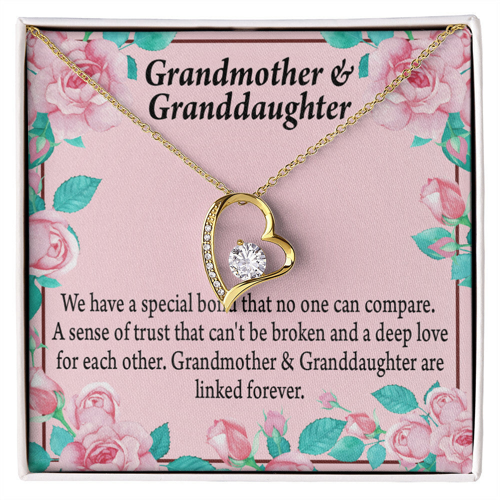 To My Granddaughter Granddaughter Special Bond Necklace Forever Necklace w Message Card-Express Your Love Gifts