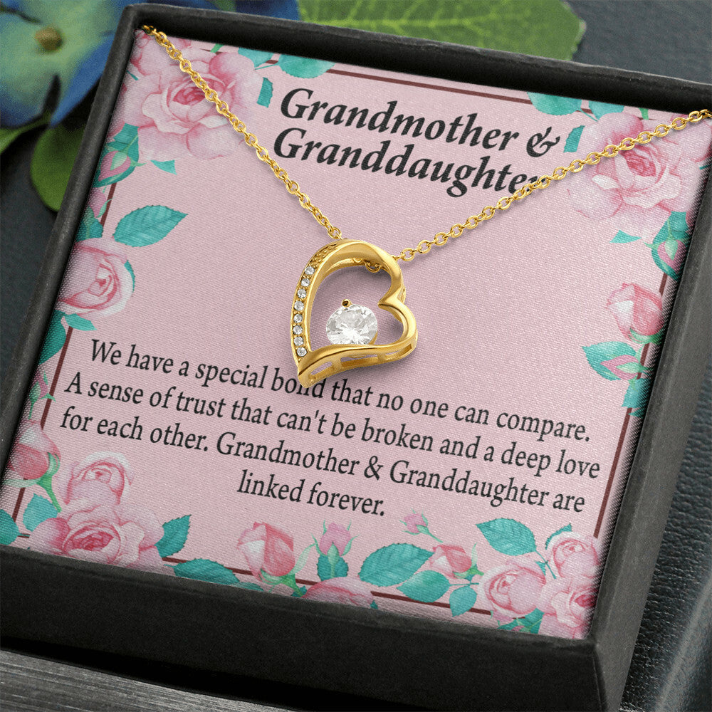 To My Granddaughter Granddaughter Special Bond Necklace Forever Necklace w Message Card-Express Your Love Gifts