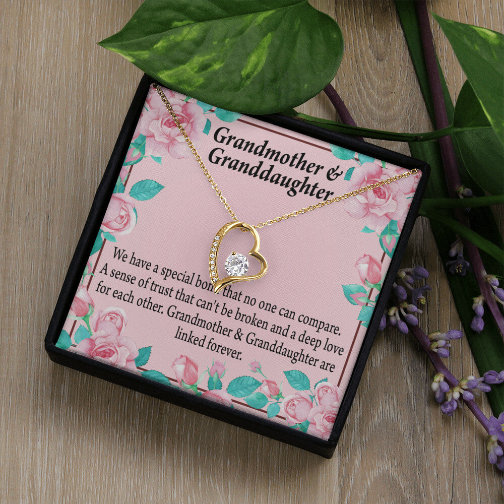 To My Granddaughter Granddaughter Special Bond Necklace Forever Necklace w Message Card-Express Your Love Gifts