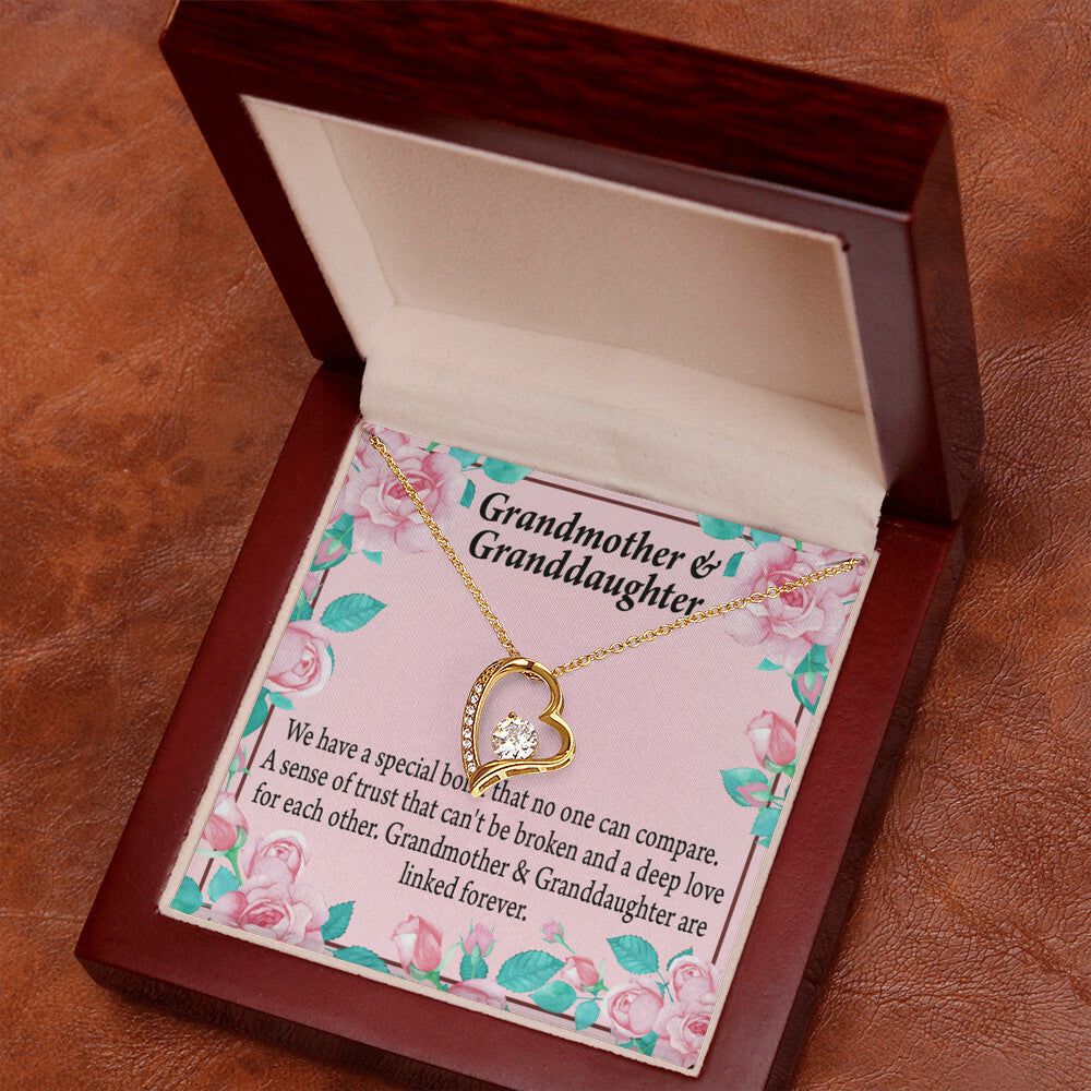To My Granddaughter Granddaughter Special Bond Necklace Forever Necklace w Message Card-Express Your Love Gifts
