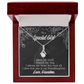 To My Granddaughter Grandma Adores You Alluring Ribbon Necklace Message Card-Express Your Love Gifts