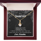 To My Granddaughter Grandma Adores You Alluring Ribbon Necklace Message Card-Express Your Love Gifts