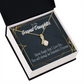 To My Granddaughter Grandma's Princess Alluring Ribbon Necklace Message Card-Express Your Love Gifts