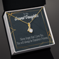 To My Granddaughter Grandma's Princess Alluring Ribbon Necklace Message Card-Express Your Love Gifts