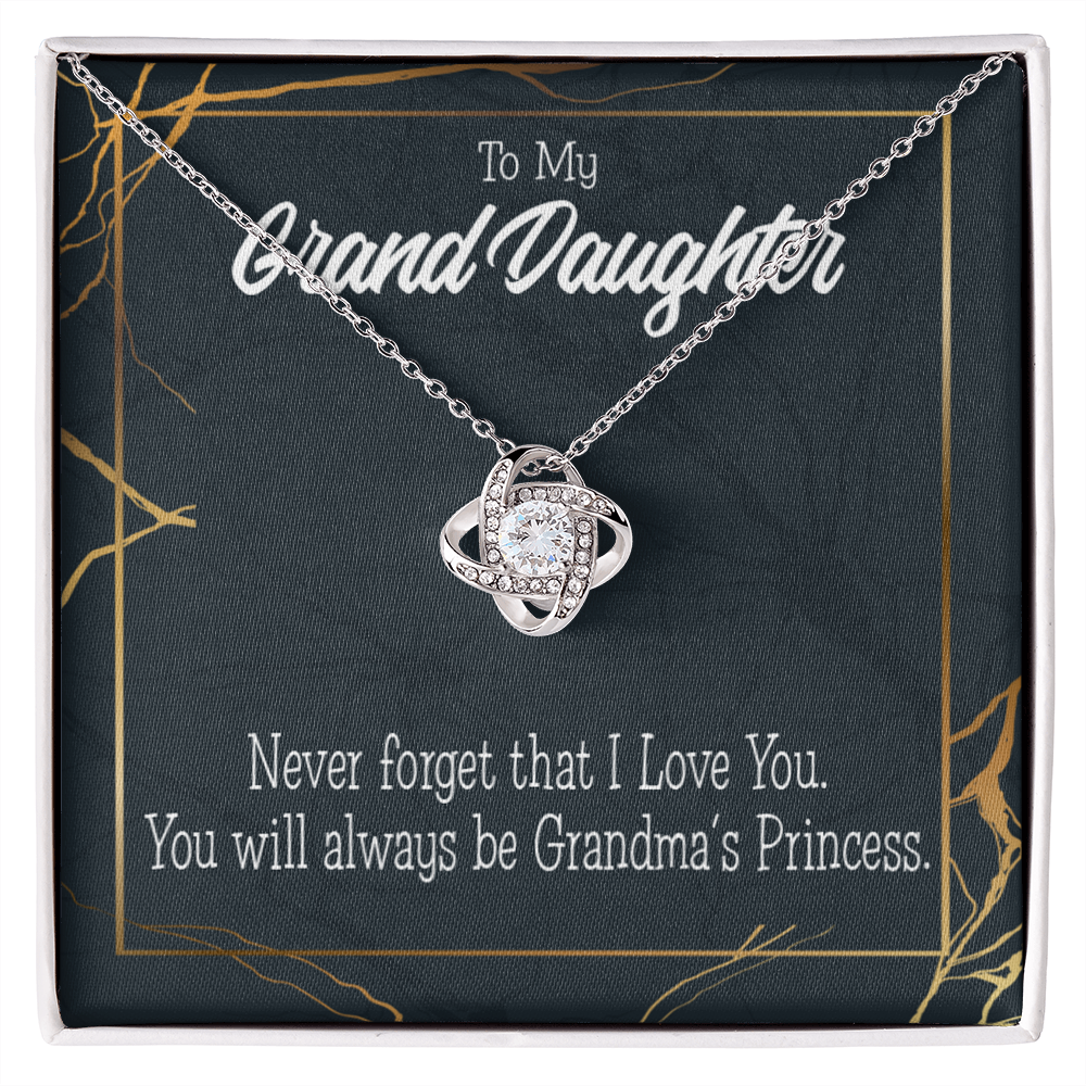 To My Granddaughter Grandma's Princess Infinity Knot Necklace Message Card-Express Your Love Gifts
