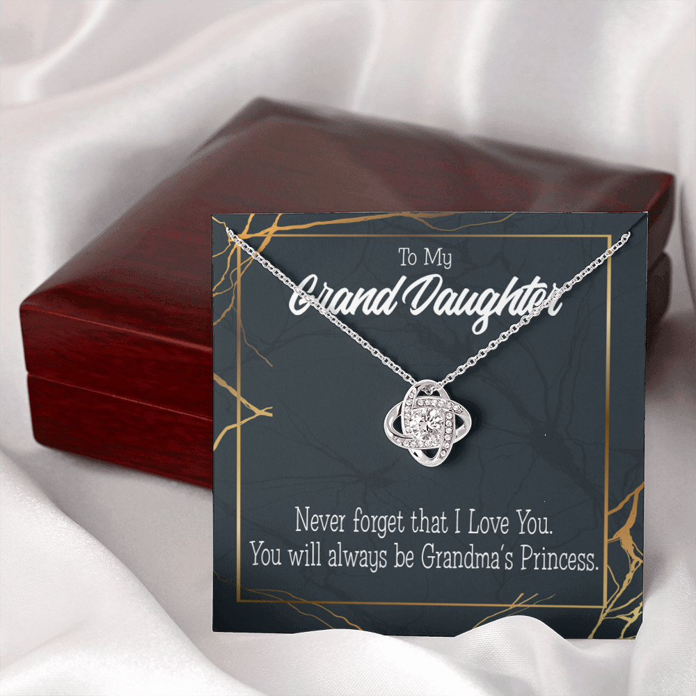 To My Granddaughter Grandma's Princess Infinity Knot Necklace Message Card-Express Your Love Gifts