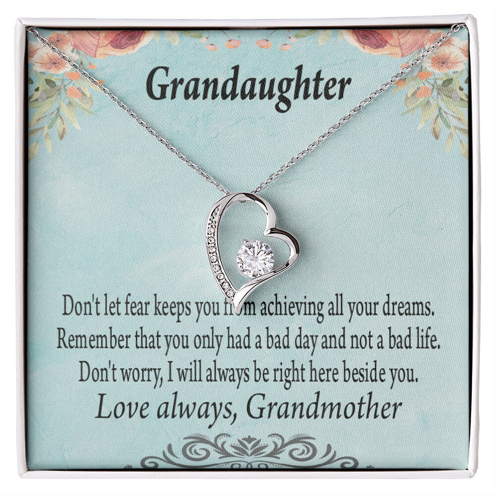 To My Granddaughter Grandma to Granddaughter Message Reach For Your Dreams Forever Necklace w Message Card-Express Your Love Gifts