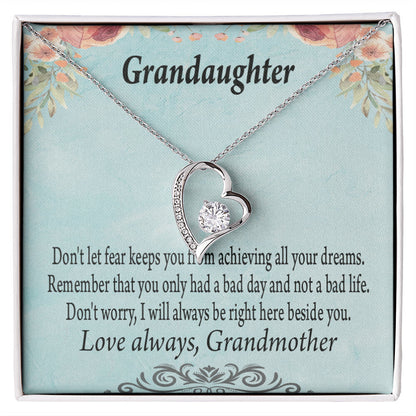 To My Granddaughter Grandma to Granddaughter Message Reach For Your Dreams Forever Necklace w Message Card-Express Your Love Gifts